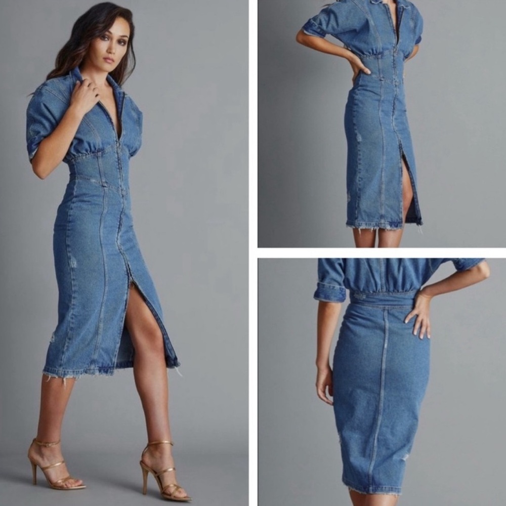 Retrofete denim corset dress | Size small - Picture 2 of 2